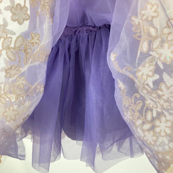 Weissman Purple Cream Lace Costume Dress Small Girls Figure Skating Dance Lace - Picture 5 of 16